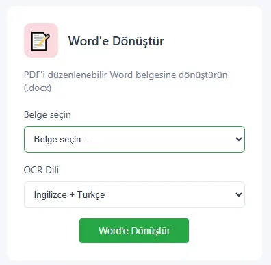 Word'e Dönüştür